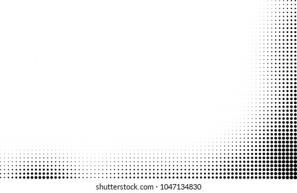 Abstract halftone black and white. The pattern of dots of ink gradient