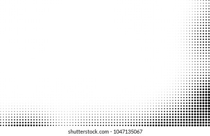 Abstract halftone black and white. The pattern of dots of ink gradient