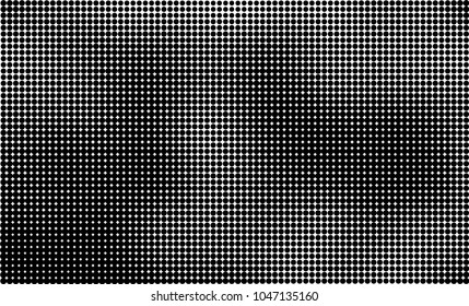 Abstract halftone black and white. The pattern of dots of ink gradient