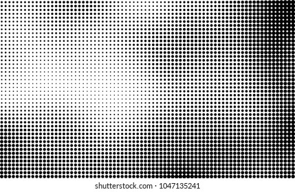 Abstract halftone black and white. The pattern of dots of ink gradient