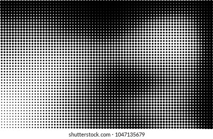 Abstract halftone black and white. The pattern of dots of ink gradient