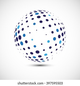 abstract halftone black and white sphere