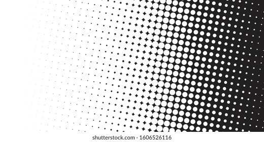 Abstract halftone black and white vector background. Grunge effect dotted pattern. Vector graphic for web business designs.
