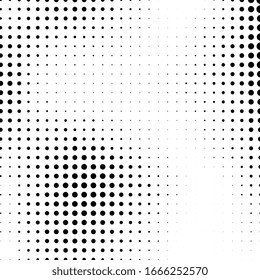 Abstract halftone black and white vector background. Grunge effect dotted pattern. Vector graphic for web business designs.