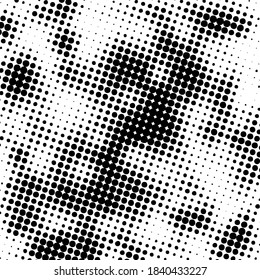 Abstract halftone black and white vector background. Grunge effect dotted pattern. Vector graphic designs. Texture illustration in EPS 10.