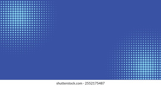 Abstract halftone blue background in geometric style.