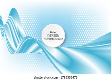 
Abstract halftone blue background, vector wave fluid flow.