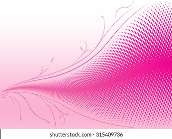 Abstract halftone blue background wave with ornaments