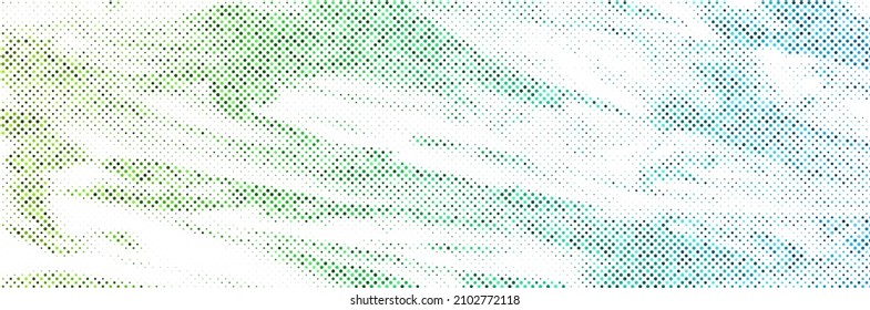 Abstract halftone blue and green gradient background. Vector illustration.