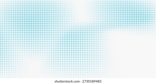 Abstractas medio tono estampado azul puntos color fondo blanco. Estilo de arte pop cómico. Ilustración vectorial