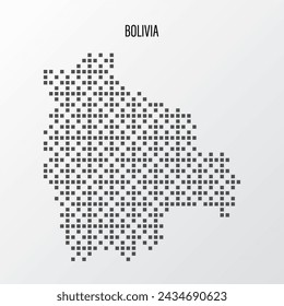 Mapa abstracto de Bolivia en semitono aislado sobre fondo blanco. Ilustración de vector