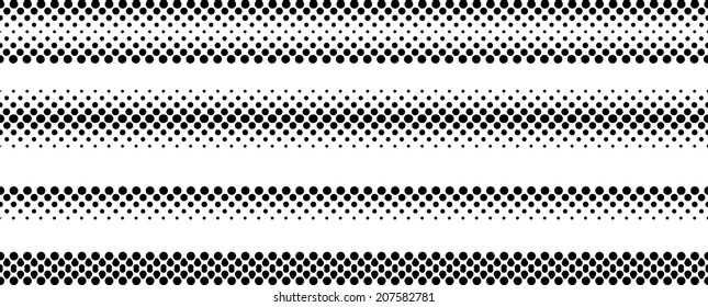 Abstract halftone borders. Vector illustration.