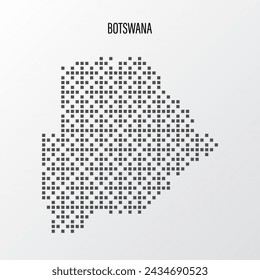 Abstract halftone Botswana map isolated on white background. Vector illustration