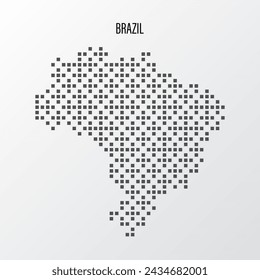 Abstract halftone Brazil map isolated on white background. Vector illustration