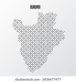 Mapa abstracto de Burundi en semitono aislado sobre fondo blanco. Ilustración de vector