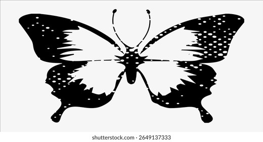Abstract Halftone Butterfly. abstrac background, vector Eps 10