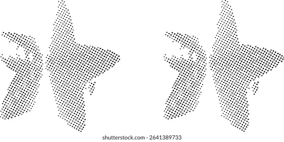 Abstract halftone butterfly wings design element
