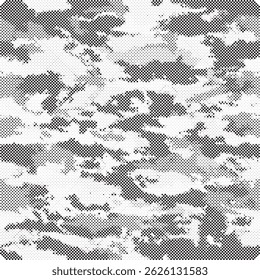 Abstract halftone camouflage background. Military camouflage texture. Dotted vector background.