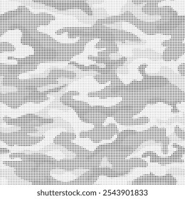 Abstrakter Halbton, Camouflage-Hintergrund, Vektorgrafik, modernes klassisches Stoffmuster