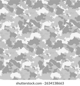 Abstract halftone camouflage background, vector illustration, modern classic textile pattern	