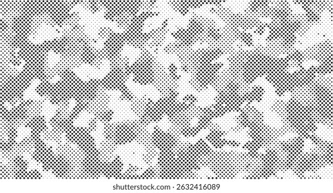 Abstraktes Rastermuster. Nahtloser Vektorhintergrund. Klassische Kleidung Stil Maskierung dunkle Camo, Wiederholungsdruck. Monochrome Textur