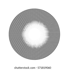 abstract halftone circle background. black design element