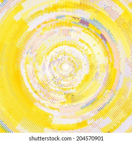 abstract halftone circle background with copy space, vector illustration.