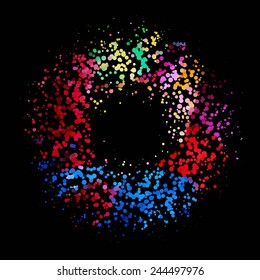 abstract halftone circle background with copy space, vector illustration.