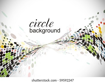 abstract halftone circle background with copy space, vector illustration.