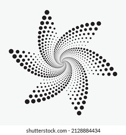Resumen del fondo del círculo de medio tono. Patrón vectorial de puntos de semitono, objeto, textura, elemento. Puntos negros sobre fondo blanco, elemento de diseño de semitono estilo retro.