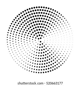 Abstract halftone circle background. Halftone dots vector pattern. Black dots on white background, retro style