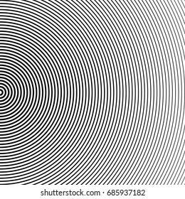 Abstract Halftone Circle Background. Halftone Lines Vector. Black Stripes On White Background, Retro Style.