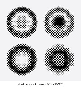 Abstract halftone circle design, Halftone ball, Halftone graphic vector  concept