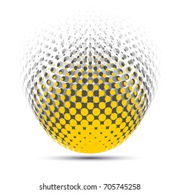 Abstract halftone circle design. Collection of colorful spheres isolated on white