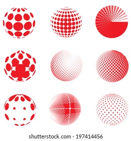 Abstract halftone circle design, set background, illustration 