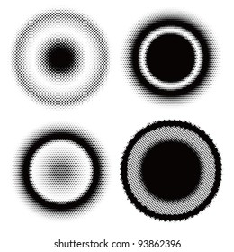 abstract halftone Circle dots  pattern sets