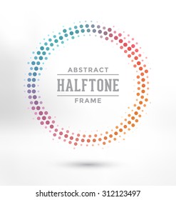 Abstract Halftone Circle Frame - Colorful Design