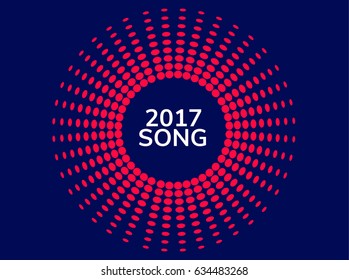Abstract Halftone Circle Frame - Colorful DesignVector background. geometric - dot.illustration. Eurovision. Song 2017