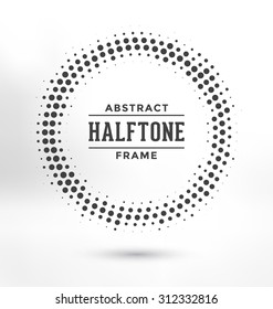 Abstract Halftone Circle Frame - Greyscale Design