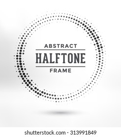 Abstract Halftone Circle Frame - Greyscale Design