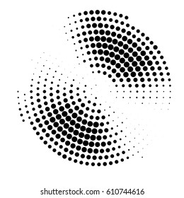 Abstract Halftone Circle Gradation Background. Black Design Element