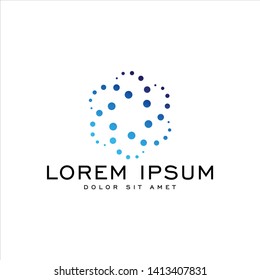 Abstract Halftone circle logo Design Elements