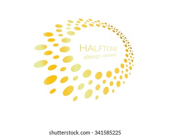 Abstract Halftone Circle Logo Design Element, vector illustration