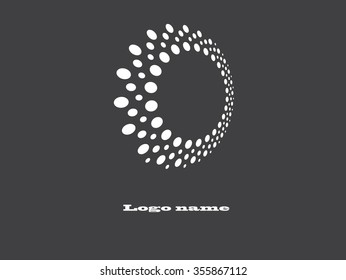 Abstract Halftone Circle Logo Design Element, vector illustration