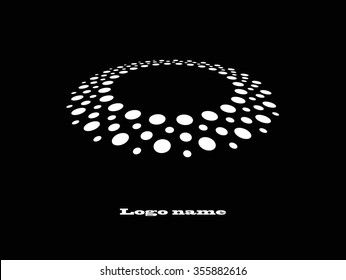Abstract Halftone Circle Logo Design Element, vector illustration