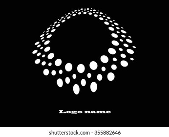 Abstract Halftone Circle Logo Design Element, vector illustration
