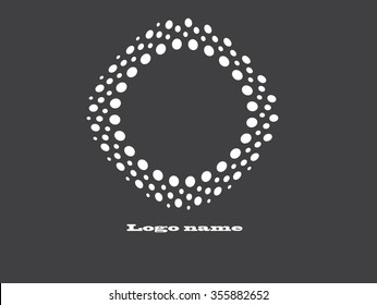 Abstract Halftone Circle Logo Design Element, vector illustration
