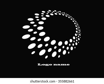 Abstract Halftone Circle Logo Design Element, vector illustration