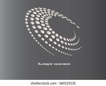 Abstract Halftone Circle Logo Design Element, vector illustration