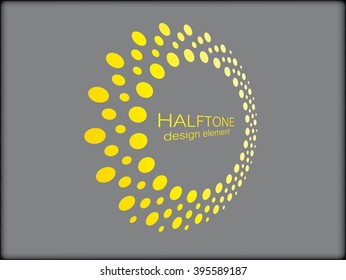 Abstract Halftone Circle Logo Design Element, vector illustration